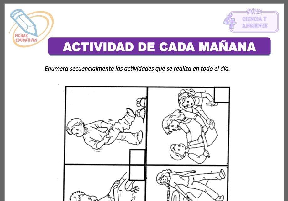 Actividad de cada mañana para cuatro años