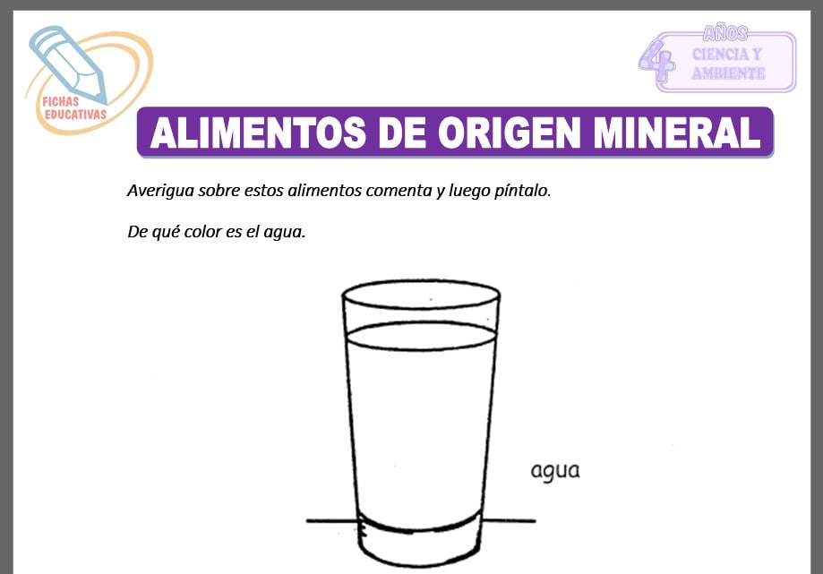 Alimentos de origen mineral para cuatro años