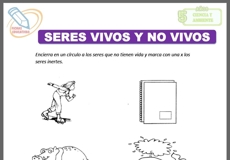 Seres vivos y no vivos para cinco años