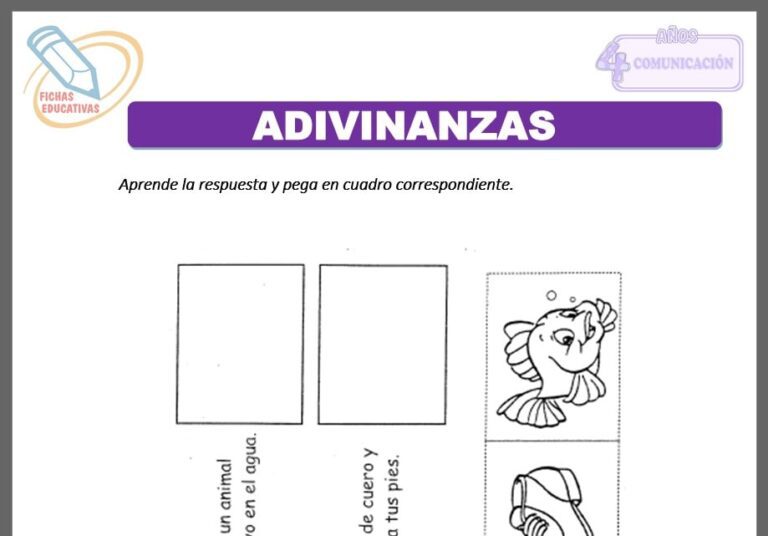 Adivinanzas para niños de Cuatro Años - Fichas Educativas