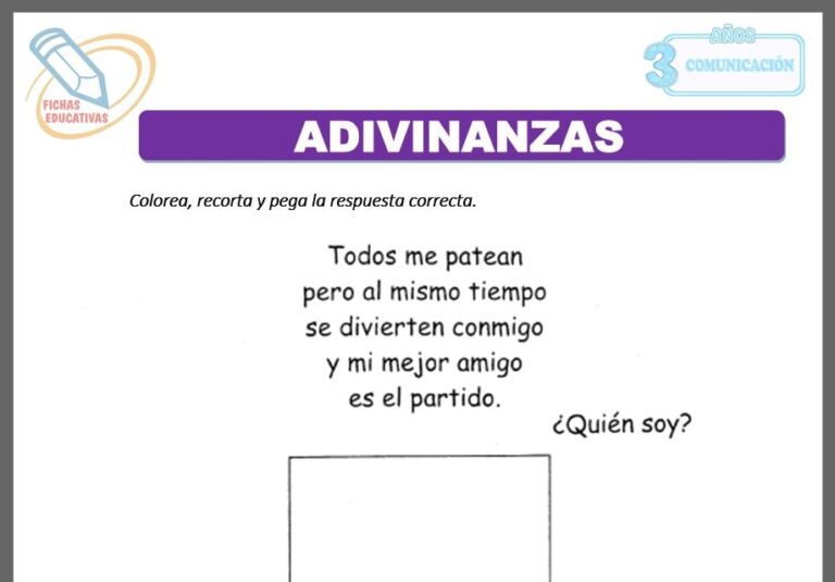 Adivinanzas para niños de Tres Años - Fichas Educativas