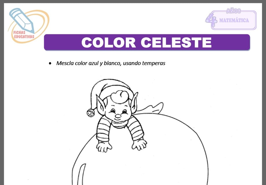 Color celeste para cuatro años