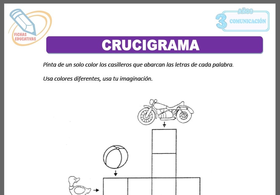 Crucigrama para tres años