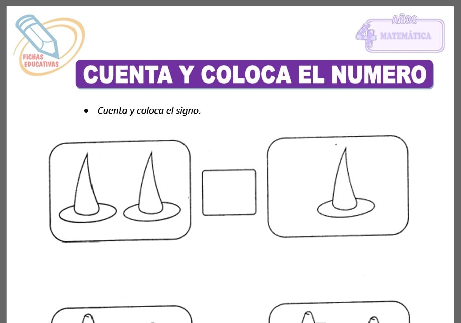 Cuenta y coloca el numero para cuatro años