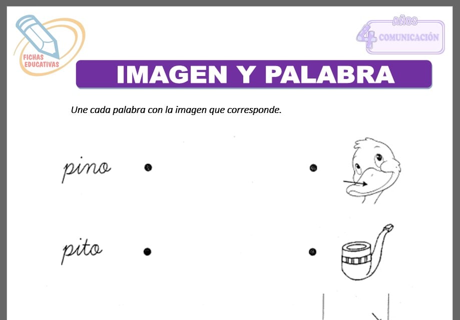 Imagen y palabra para cuatro años