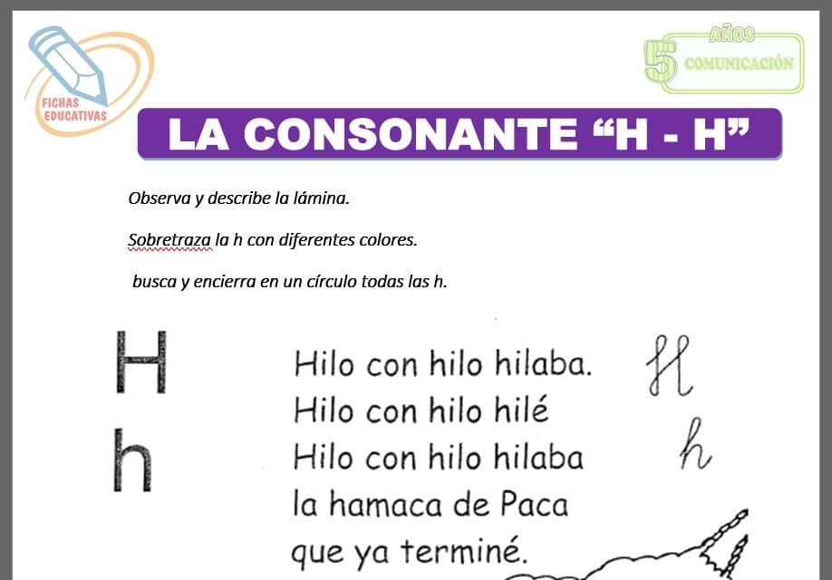 La consonante H – h para cinco años