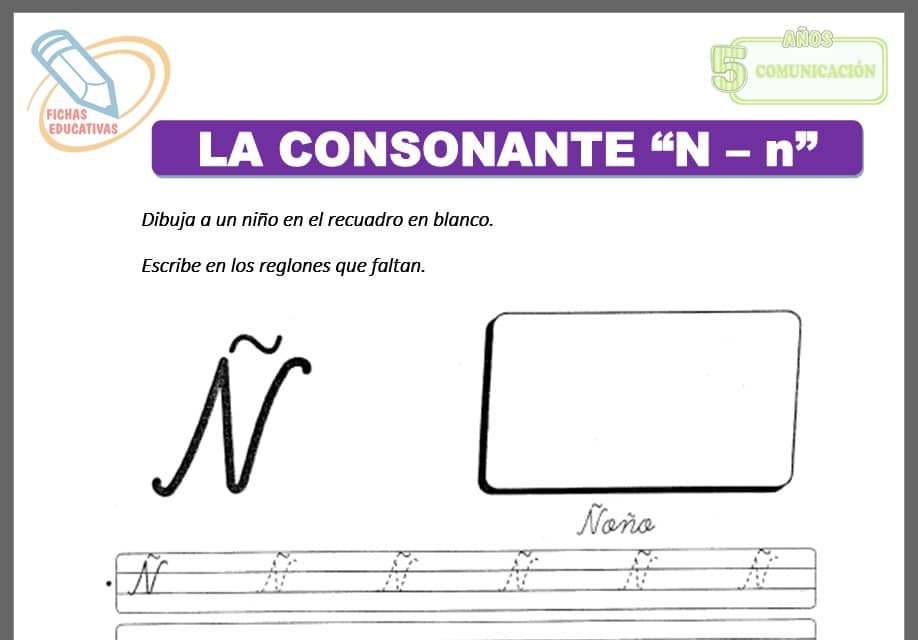 La consonante N – n para cinco años