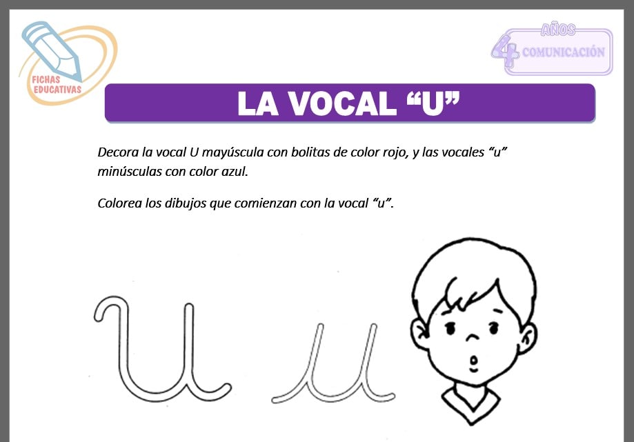 La vocal U para cuatro años