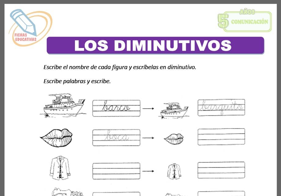 Los diminutivos para cinco años