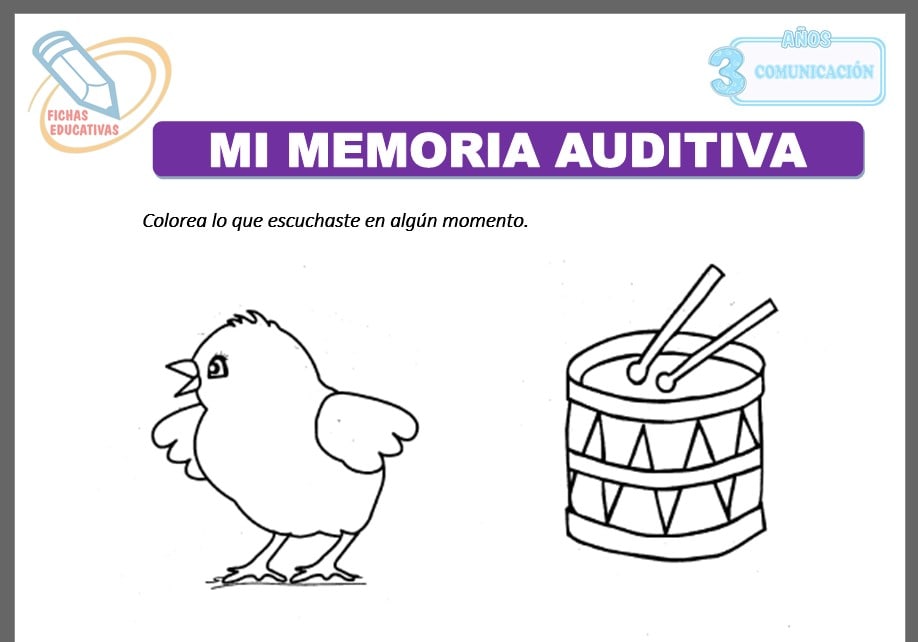Mi Memoria auditiva para tres años