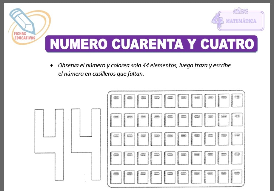 Numero cuarenta y cuatro para cuatro años