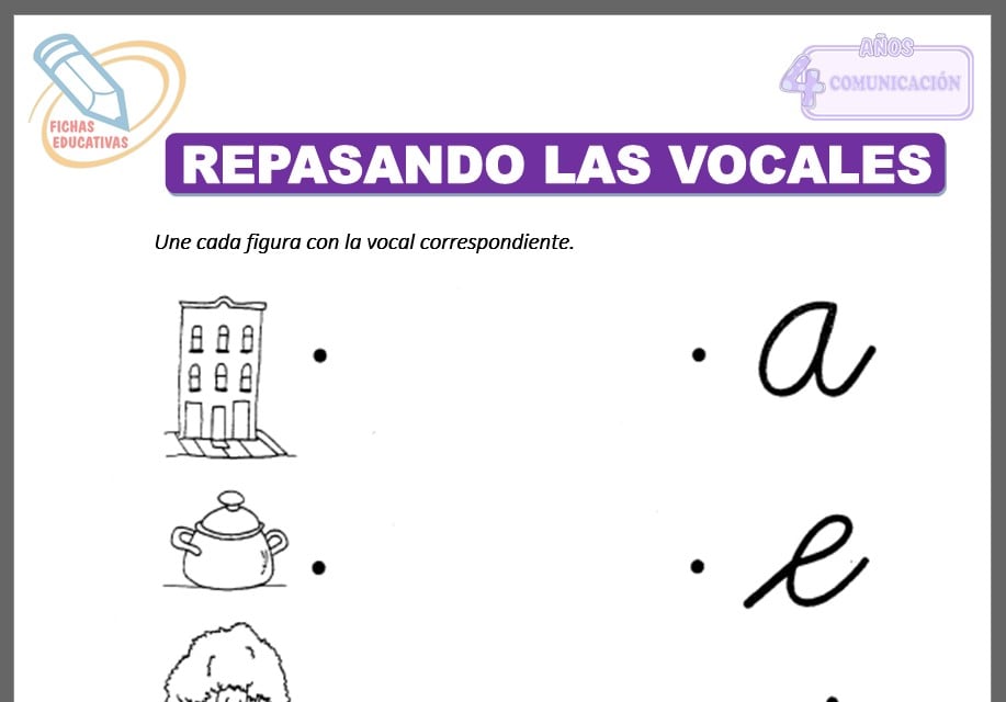 Repasando las vocales para cuatro años