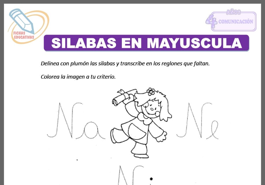 Silabas en mayúscula para cuatro años