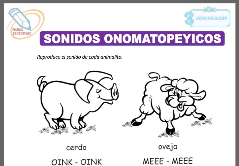 Sonidos onomatopéyicos para niños de Tres Años