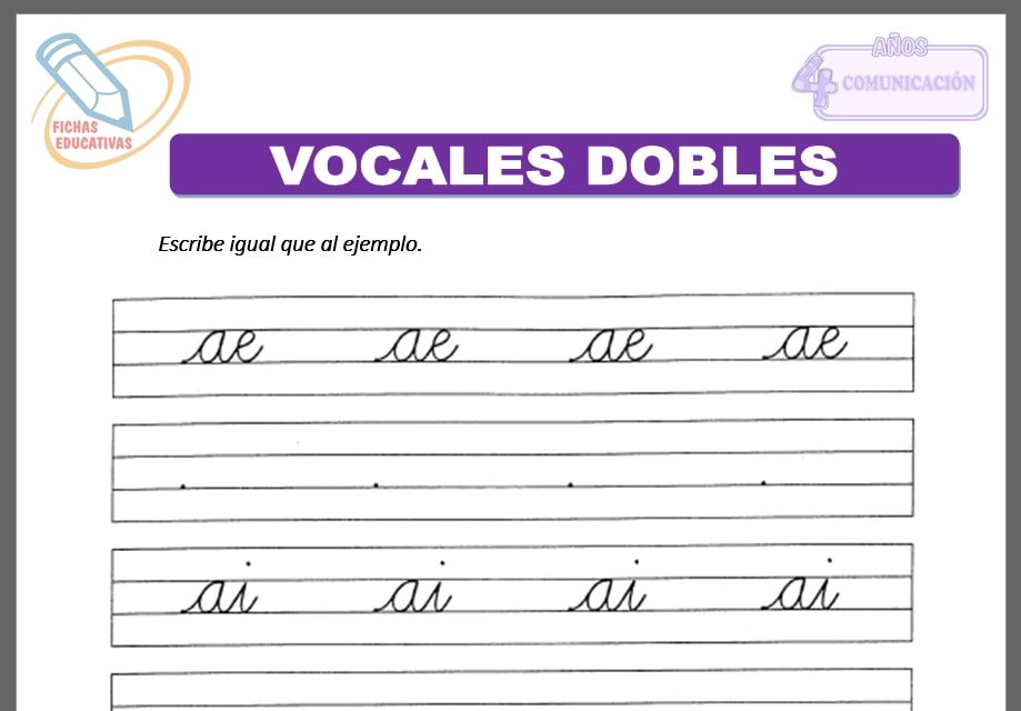 Vocales dobles para cuatro años