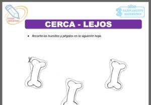 Cerca - lejos para tres años