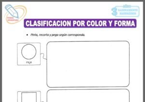 Clasificación por color y forma para tres años