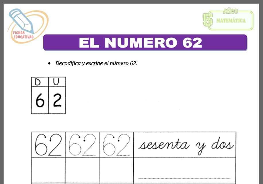 El número 62 para cinco años