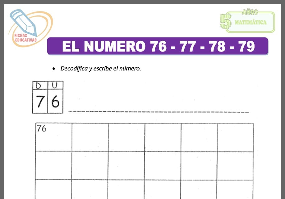 El número 76, 77, 78 y 79 para cinco años