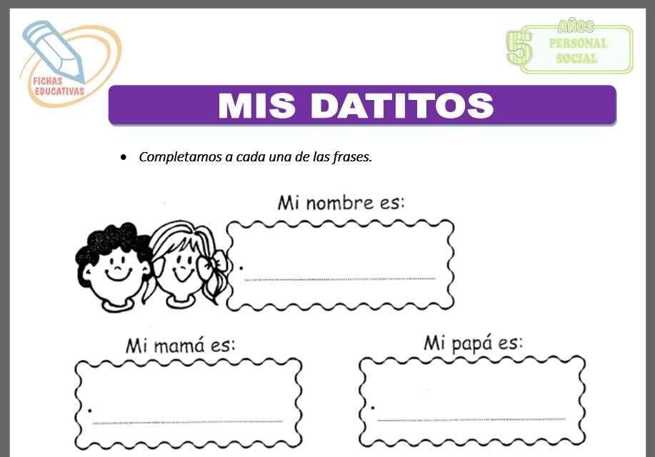 Mis datitos para cinco años