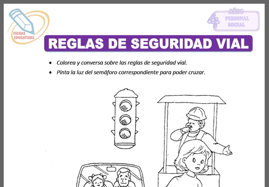 Reglas de seguridad vial para cuatro años