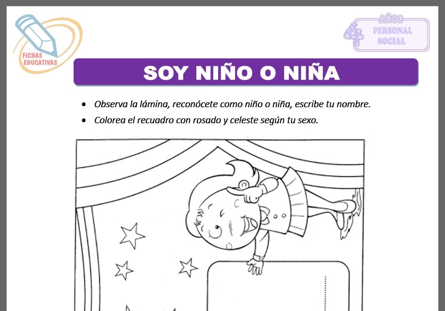 Soy niño o niña para cuatro años