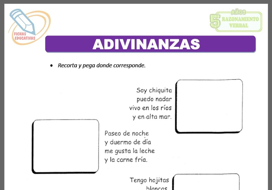 Adivinanzas para cinco años