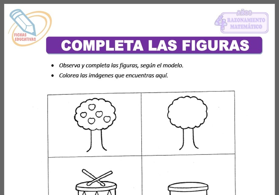 Completa las figuras para cuatro años
