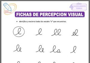 Fichas de percepción visual para cuatro años