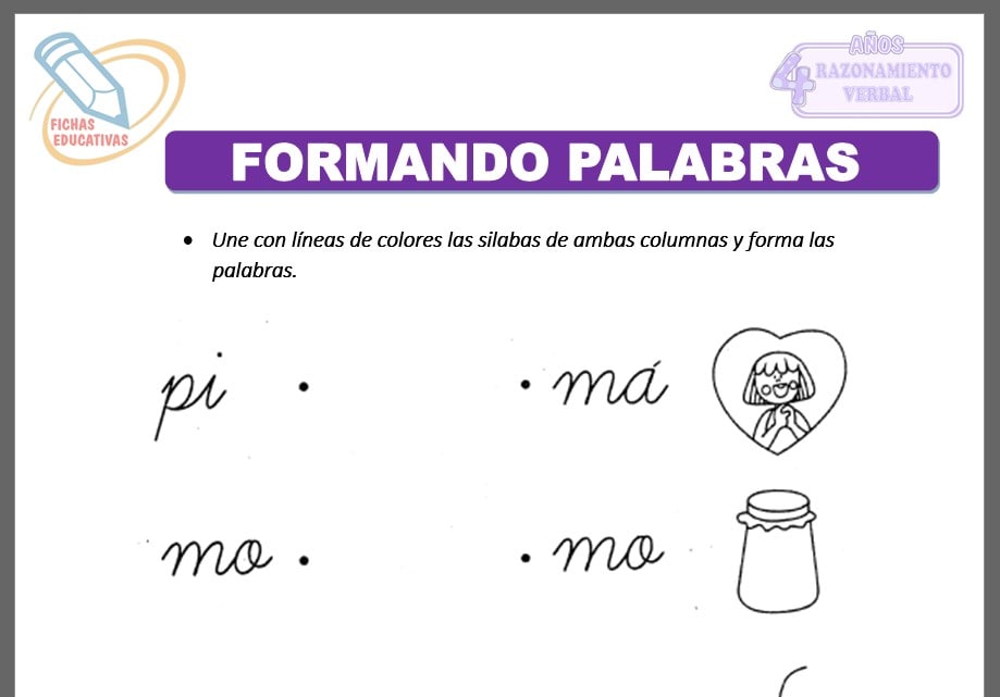 Formando palabras para cuatro años