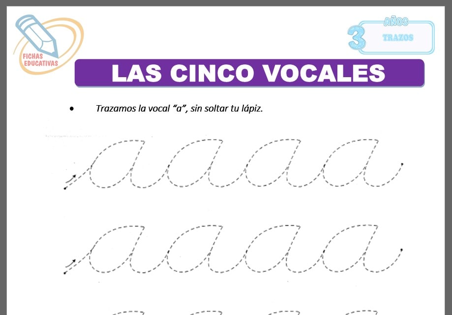 Las cinco vocales para tres años