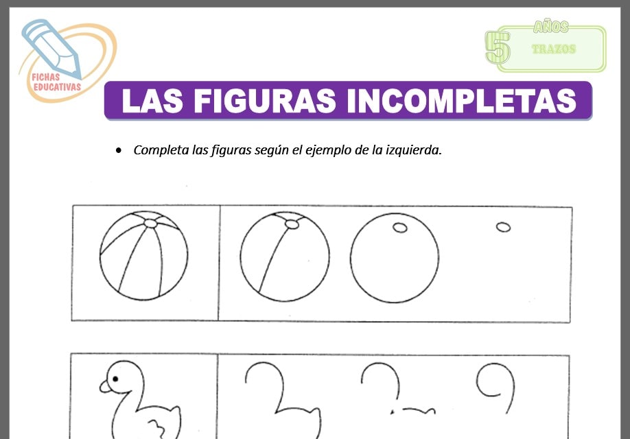 Las figuras incompletas para cinco años