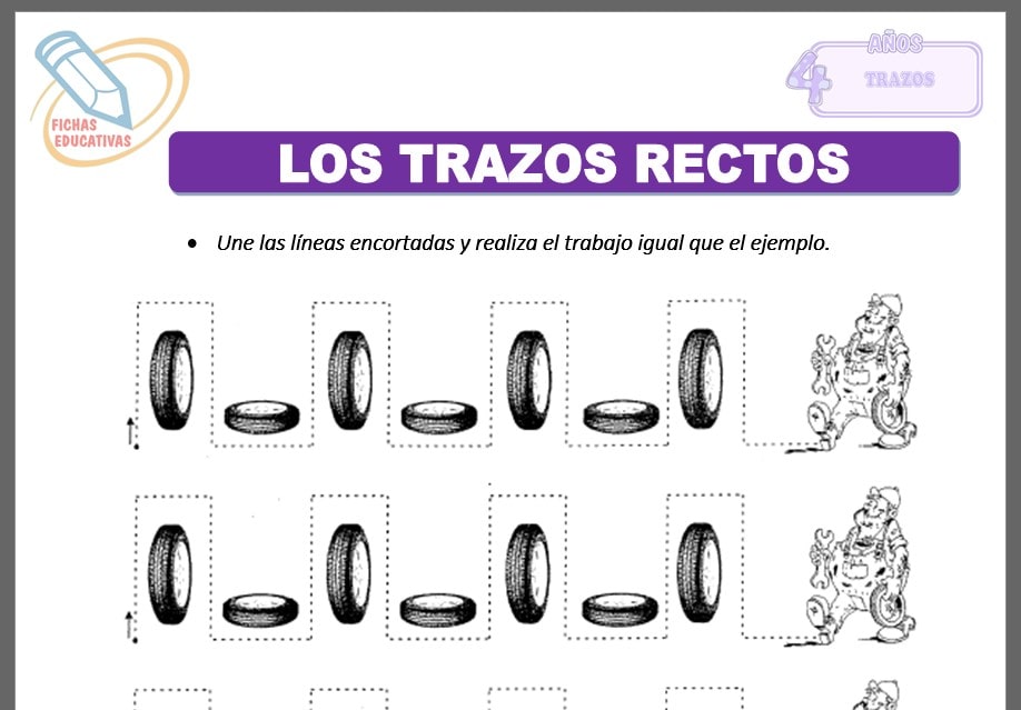Los trazos rectos para cuatro años