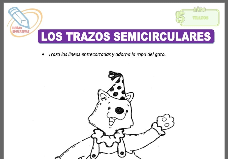 Los trazos semicirculares para cinco años