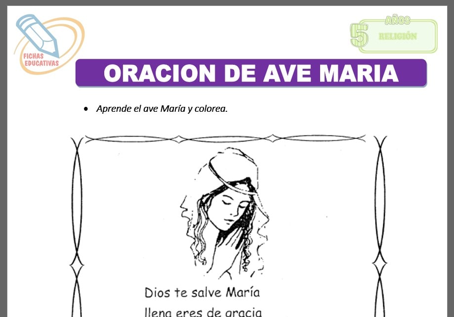 Oración de ave María para cinco años