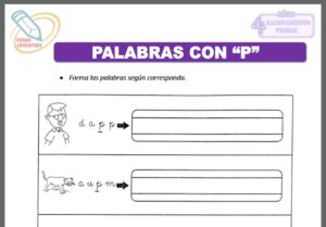 Palabras con “p” para cuatro años