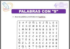 Palabras con “s “ para cuatro años