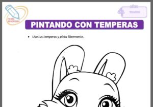 Pintando con temperas para cuatro años