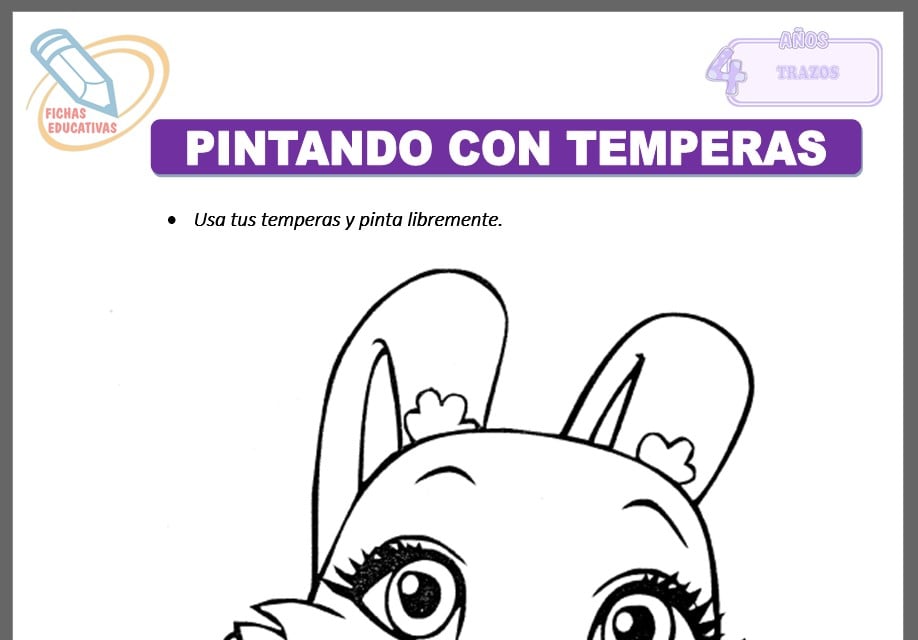 Pintando con temperas para cuatro años