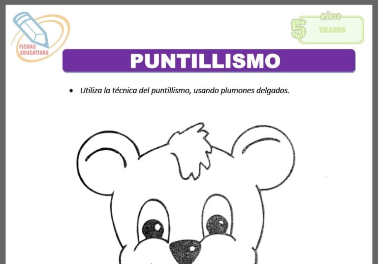 Puntillismo para niños de Cinco Años - Fichas Educativas