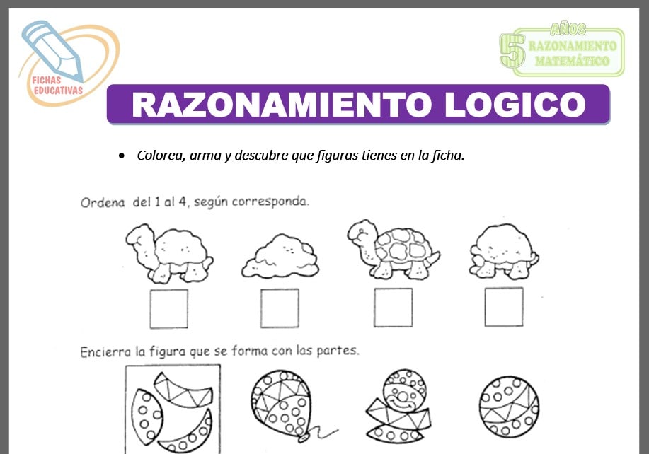 Razonamiento Matem tico Para Cinco A os Fichas Educativas