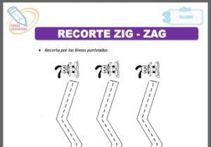 Recorte zig - zag para tres años