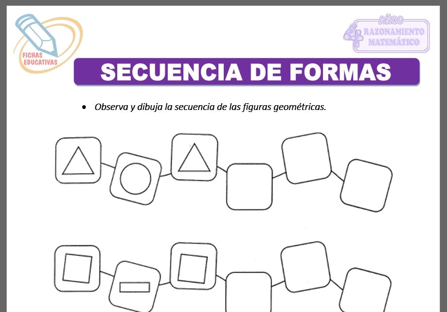 Secuencia de formas para cuatro años