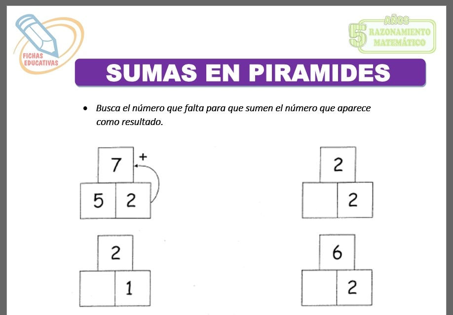 Sumas en pirámides para cinco años