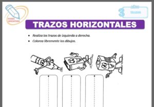 Trazos horizontales para tres años