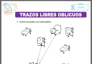 Trazos libres oblicuos para tres años