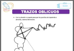 Trazos oblicuos para tres años