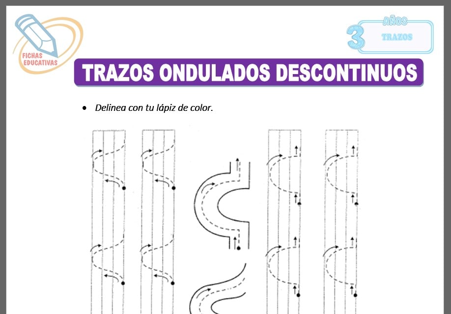 Trazos ondulados descontinuos para tres años