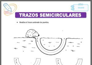 Trazos semicirculares para tres años