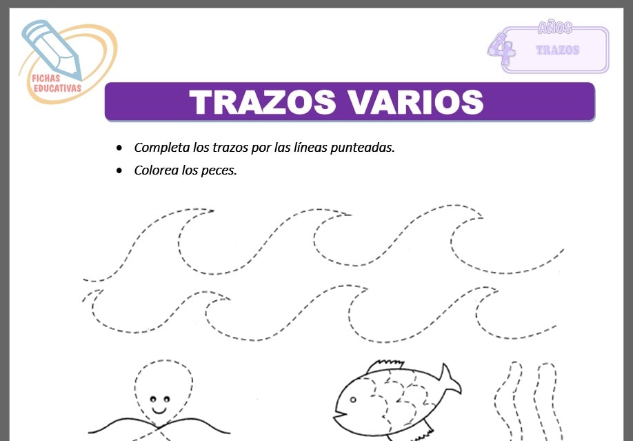 Trazos varios para cuatro años Trazos varios para cuatro años